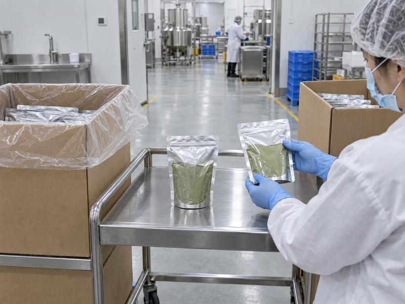 Incoming tea material held separately for a receiving decision