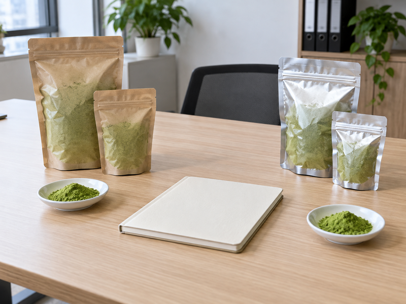 Matcha supplier USA unavailable SKU review with separate powder samples