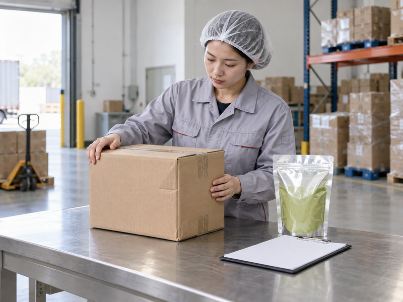 Matcha supplier USA delivery discrepancy recorded in a receiving area