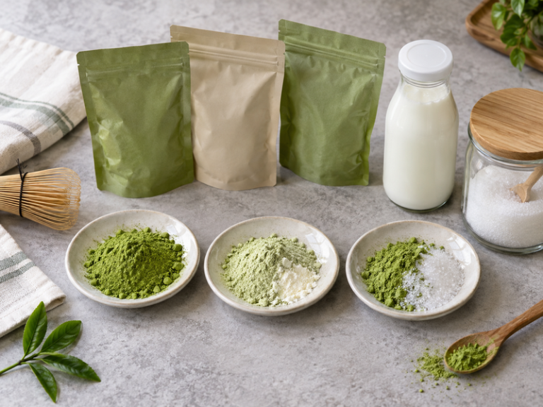 Matcha supplier Singapore inquiry with pure powder and prepared mix examples