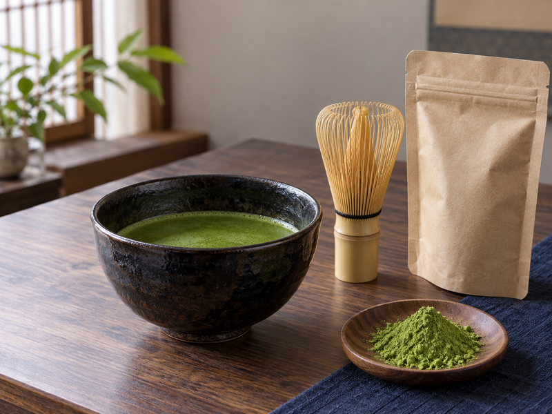 Ceremonial grade matcha supplier koicha preparation materials