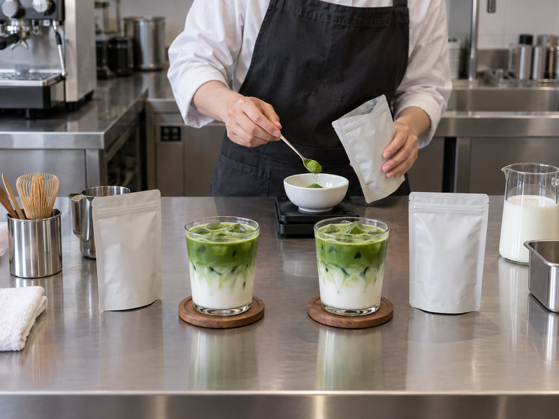 Measured cafe sample comparison using the same milk and equipment