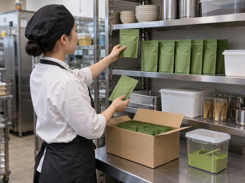 Cafe pack sizes checked against storage and opened-pack handling