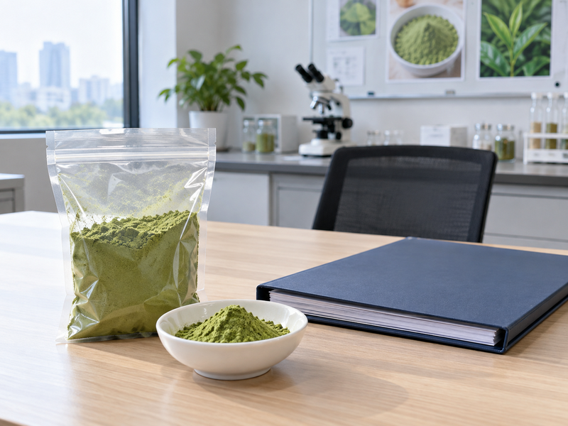 OEM matcha supplier approved prototype represented by sample and specification materials