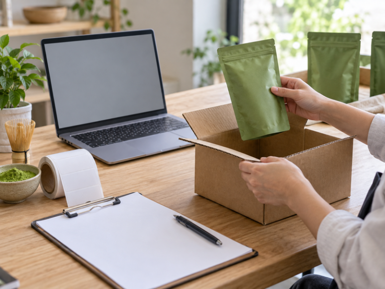 Matcha dropshipping supplier workflow represented by an order packing station