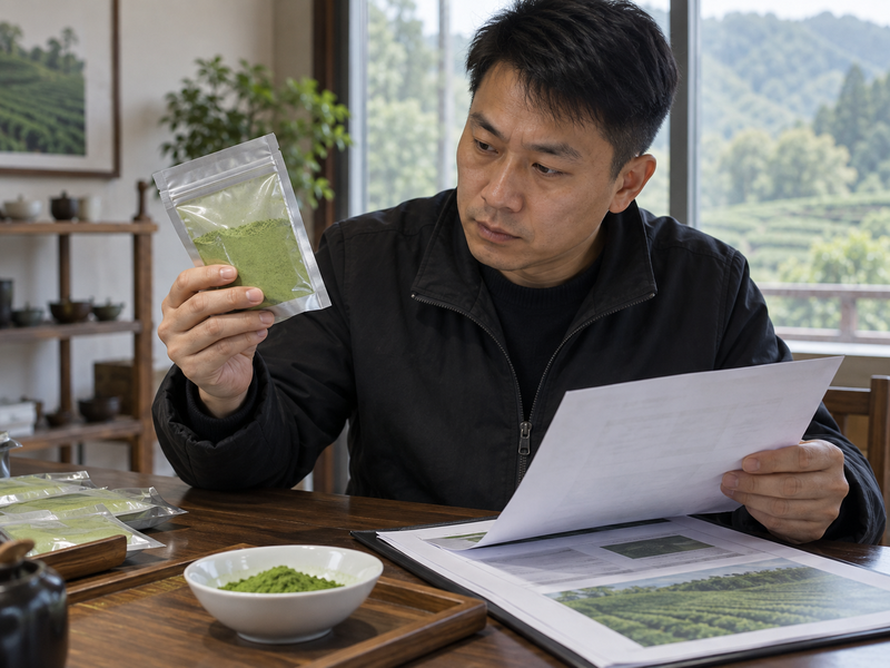 organic matcha green tea powder quality check