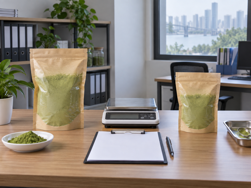 Matcha supplier onboarding mismatch review with separate product packs