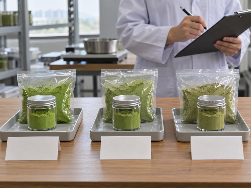 Matched sample containers and sealed shipment bags in separate trays