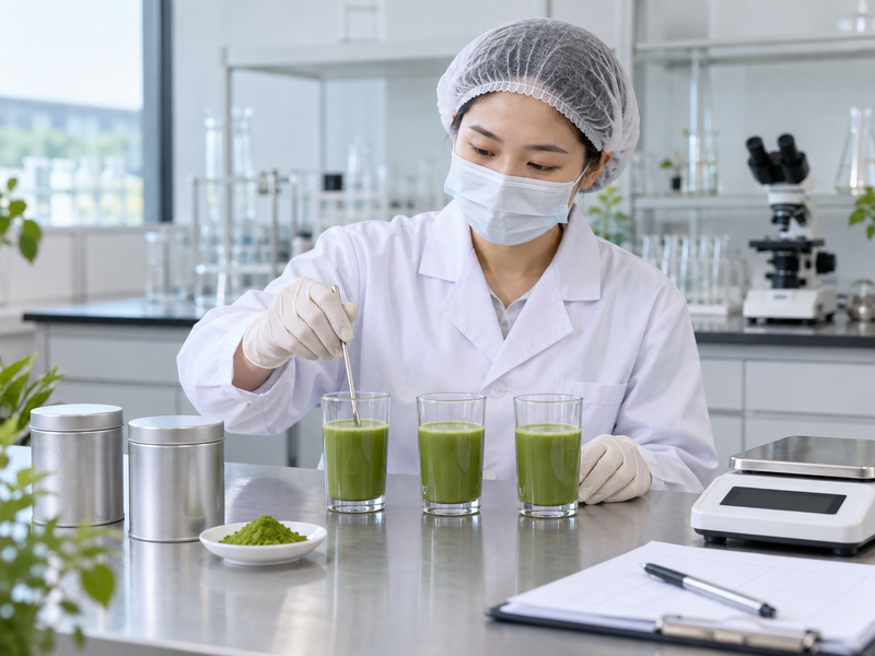 Matched matcha samples for an application review