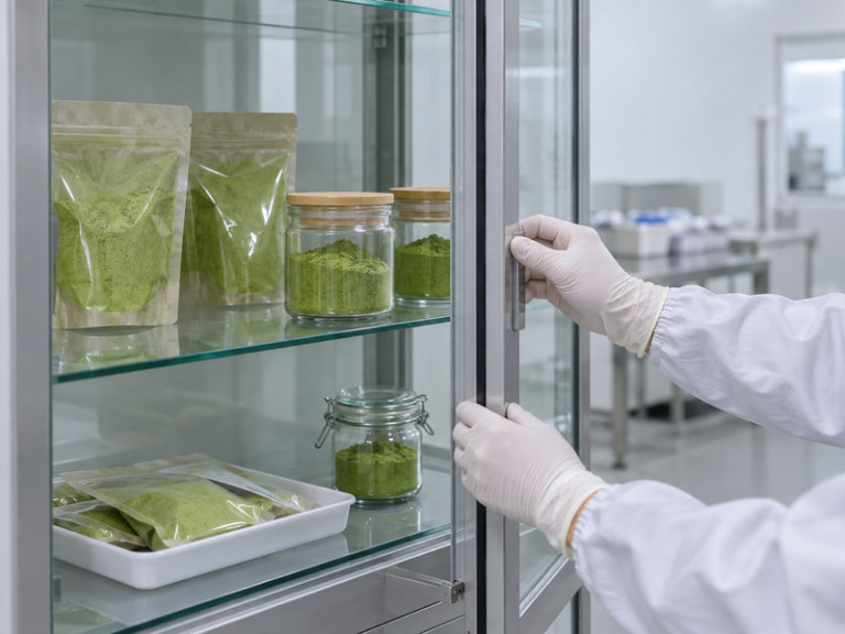 Sealed matcha samples and secure dispatch preparation