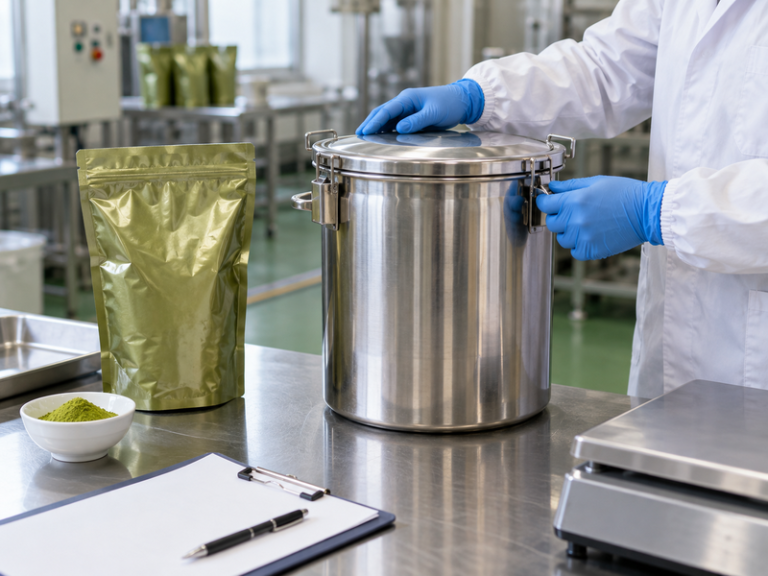 Matcha process evidence review with powder and manufacturing records