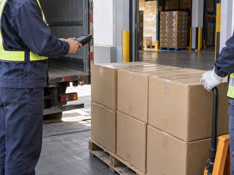 Matcha incoming inspection of sealed cartons at the receiving dock