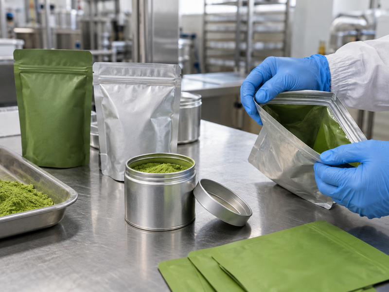 Unbranded pouch and tin closures in a packaging room