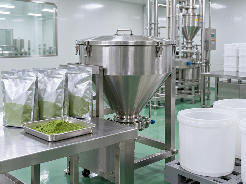 Hopper refill preparation with sealed matcha powder bags