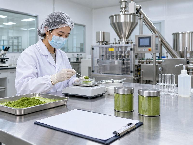 Feeder settings review with matcha sample containers