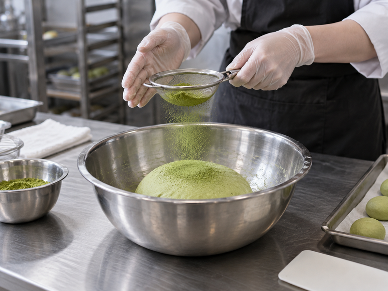 matcha wholesale for bakeries dough mixing