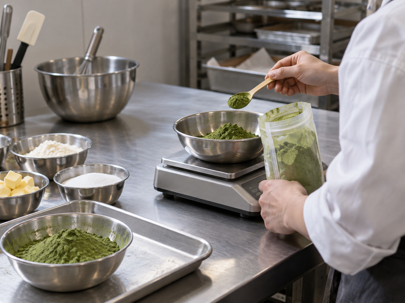 matcha wholesale for bakeries production dosing