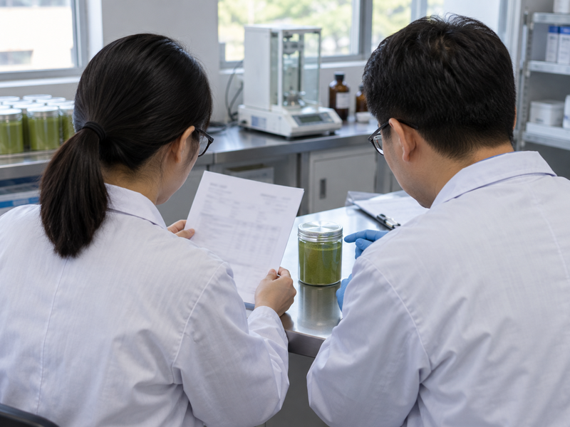 Reviewing a laboratory result together with sample identity