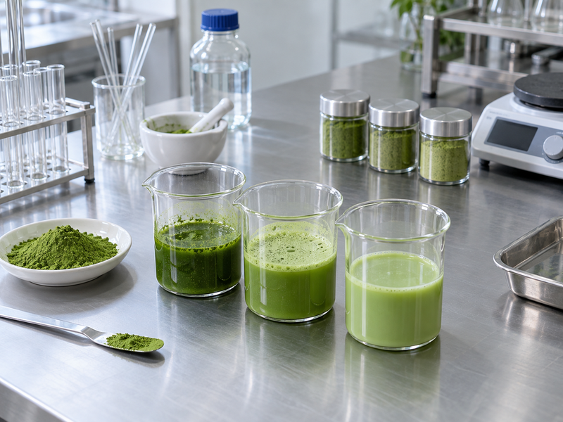 Separate matcha wetting and mixed drink samples