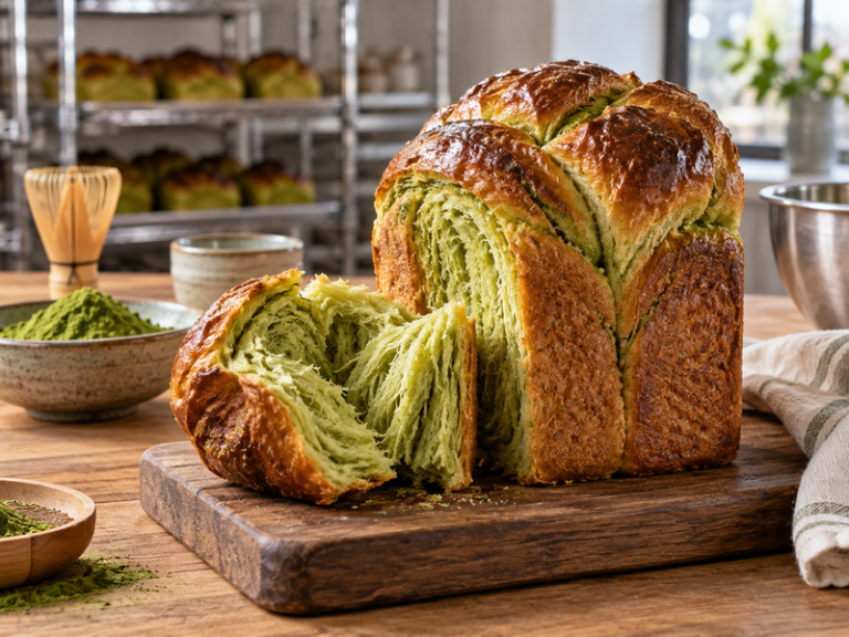 Matcha brioche for commercial tea and food service