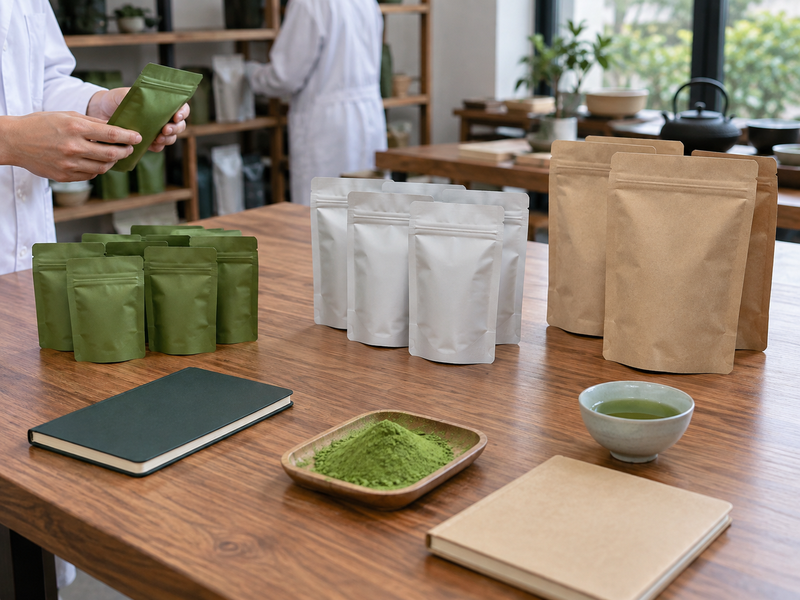 Three groups of matcha packs used in a demand planning discussion