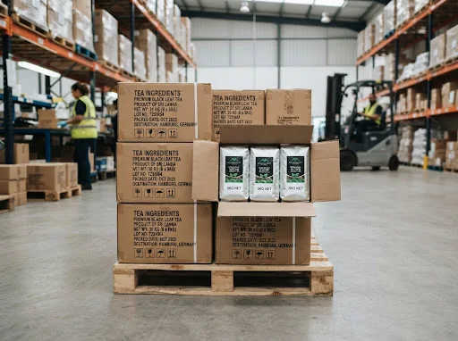 Bulk packaging master cartons on warehouse pallets