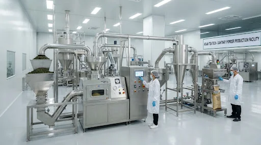 Automated precision fine milling and roasting workshop