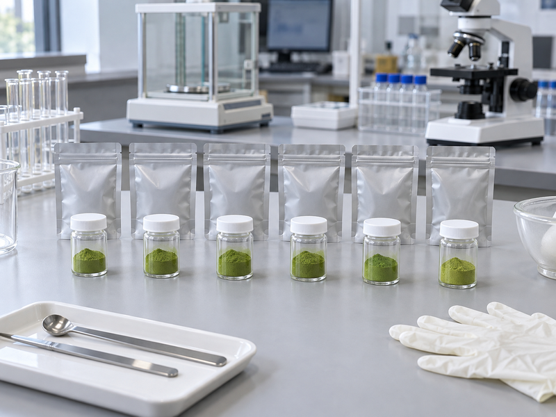 Café team reviewing matcha menu ingredient guidance