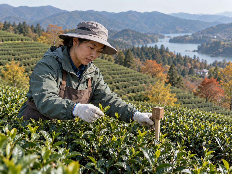 Matcha tea garden audit at a Chinese tea block