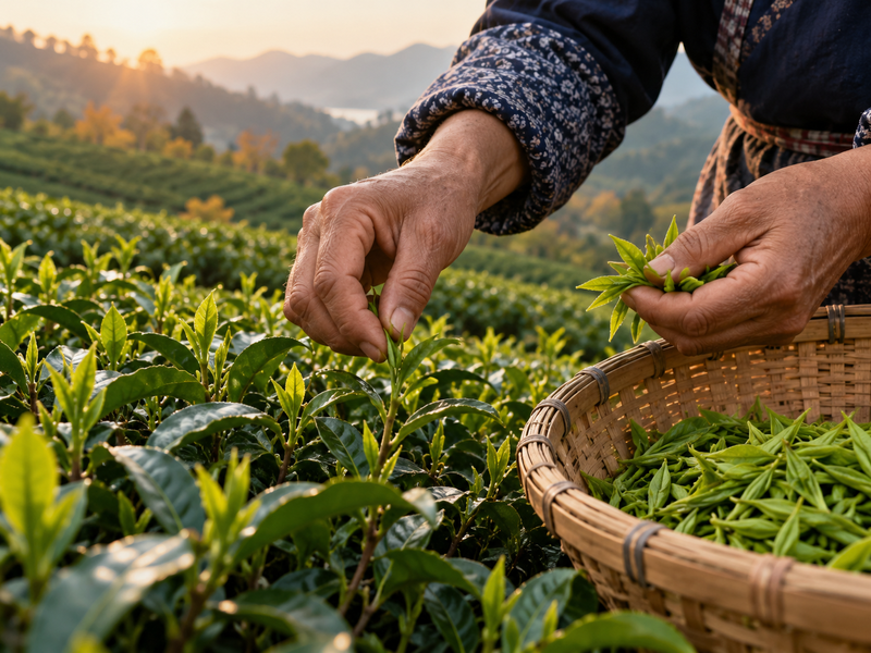 Picking tender tea shoots