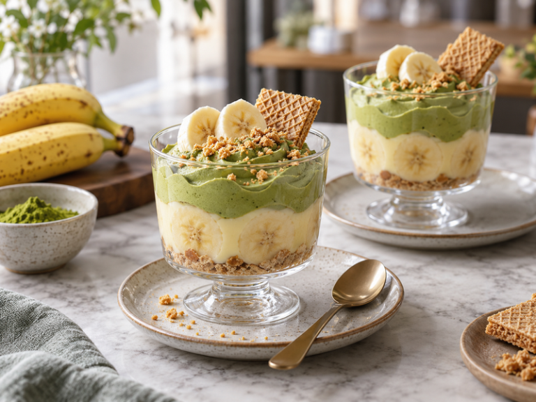 Matcha banana pudding featured image