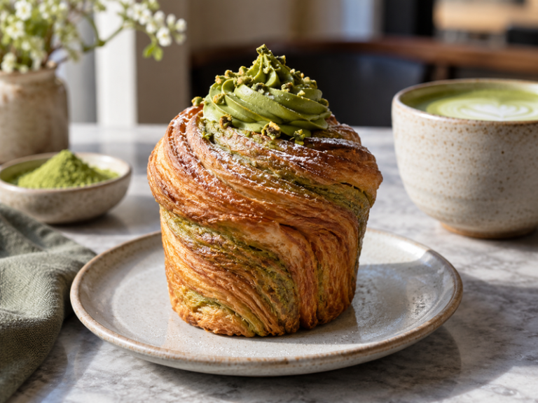 Matcha cruffin featured image