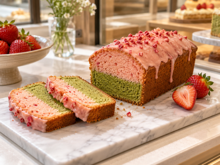 Strawberry matcha loaf featured image