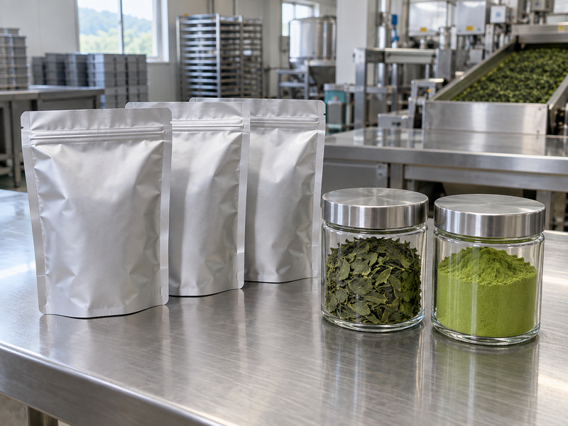 Sealed matcha sample checked against ingredient and lot documents