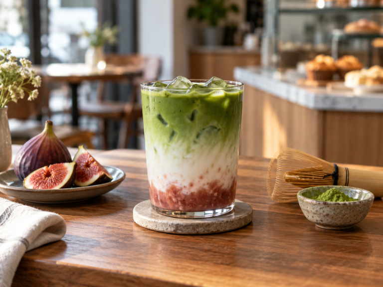 Fig matcha latte featured image