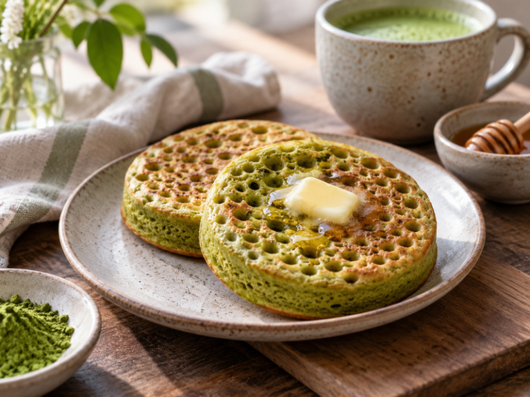 Matcha crumpets featured image