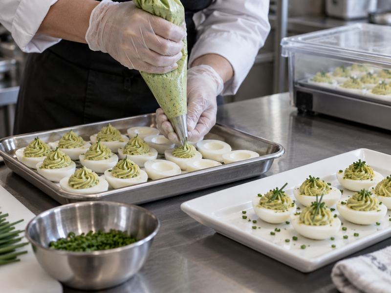 Weighed matcha samples blended into three yolk filling trials