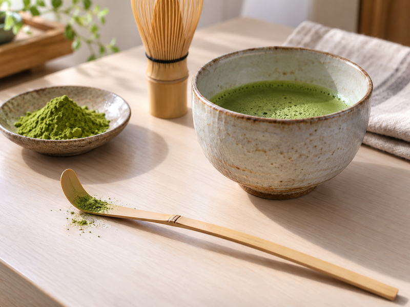 Matcha spoon preparation and quality check 1