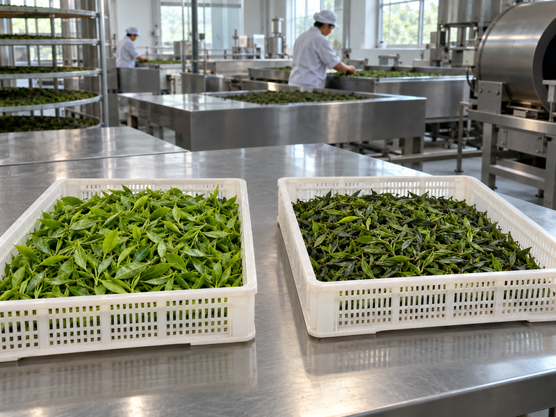 Separate fresh-leaf batches at processing intake