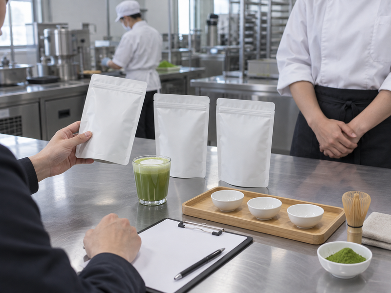Buyer scorecard comparing coded matcha factory samples