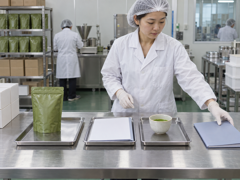 Blind matcha sample preparation for a buyer application test