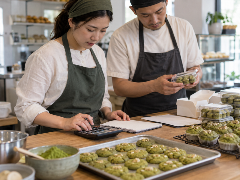 Retail staff calculate landed cost and saleable snack units