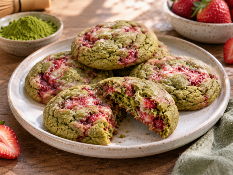 Matcha strawberry cookies featured image
