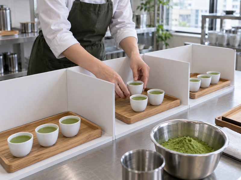 Matcha bakery and beverage prototypes evaluated after full processing