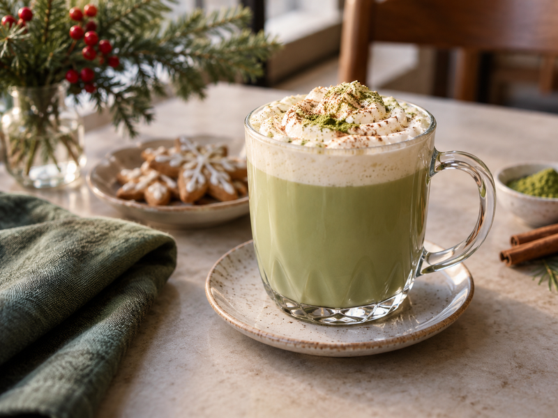 Buyer comparing matcha eggnog made from two tea lots with a color and tasting record
