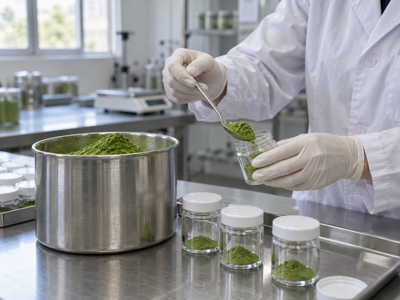 Stone-milled matcha tested for mouthfeel in a real drink