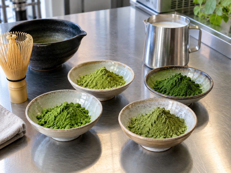 Four matcha powder candidates