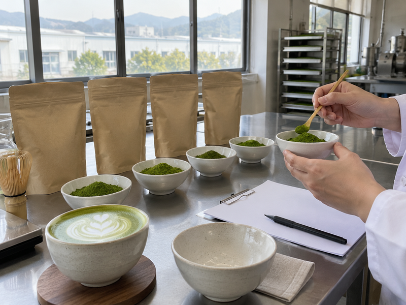 Supplier sample tasting table