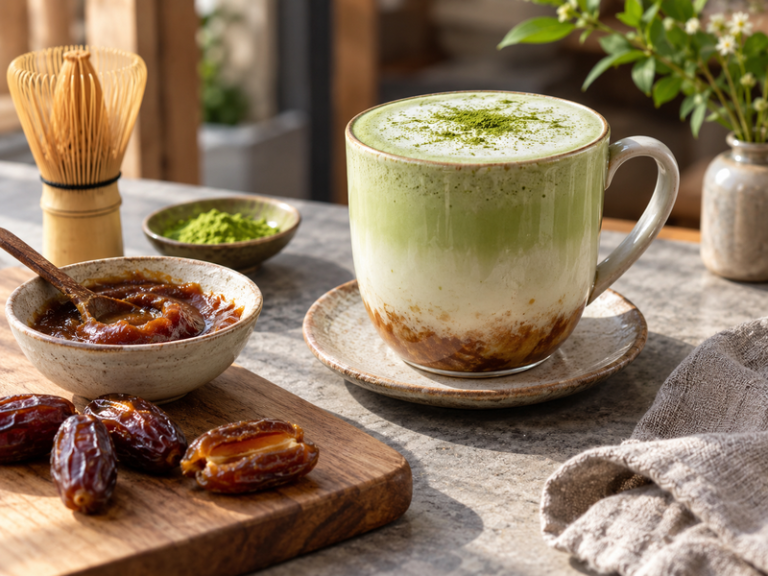 Matcha date latte featured image