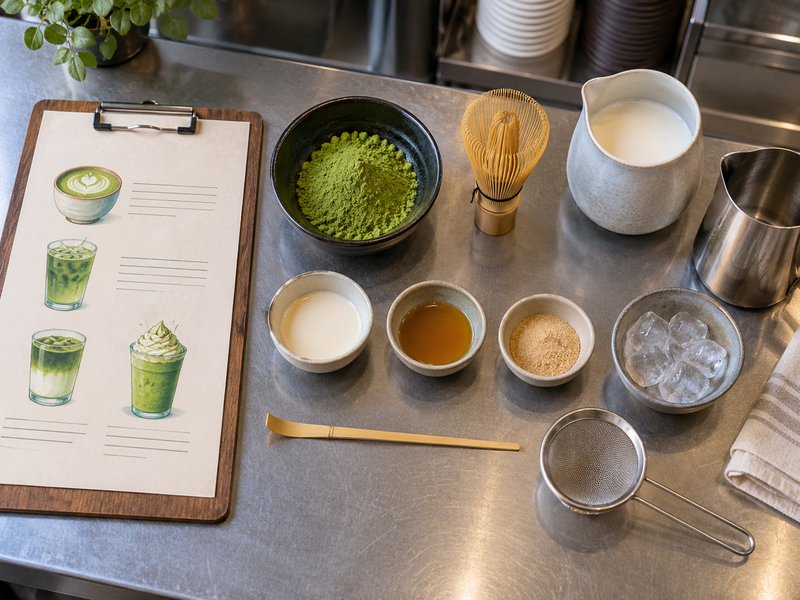 A café maps guest needs to a short matcha drinks menu